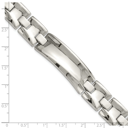 8.75 Inch Stainless Steel Polished Link Id Bracelet