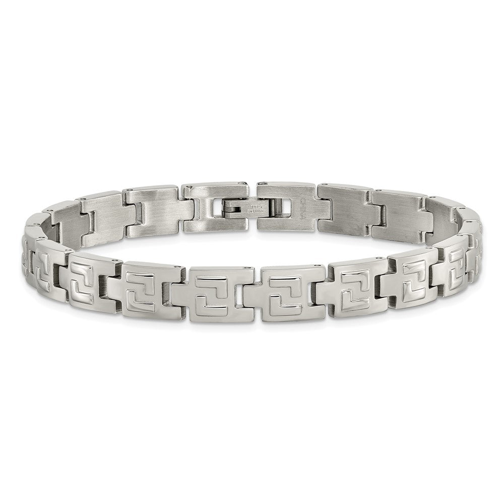 Stainless Steel Chisel Brushed And Polished 8.5 Inch Link Bracelet
