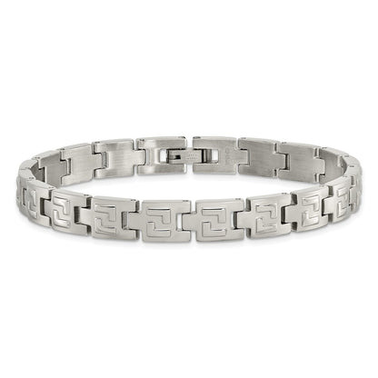 Stainless Steel Chisel Brushed And Polished 8.5 Inch Link Bracelet
