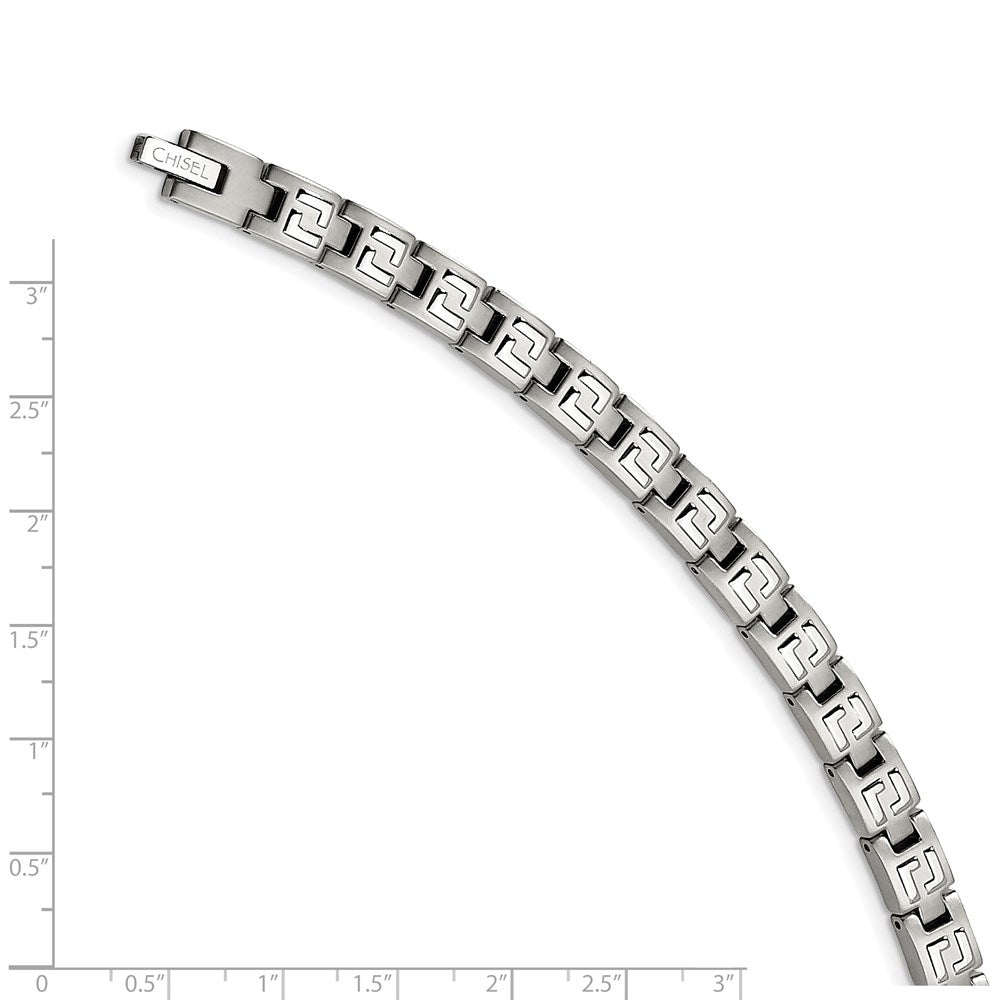 Stainless Steel Chisel Brushed And Polished 8.5 Inch Link Bracelet