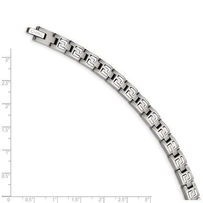 Stainless Steel Chisel Brushed And Polished 8.5 Inch Link Bracelet