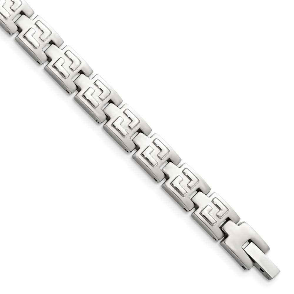 Stainless Steel Chisel Brushed And Polished 8.5 Inch Link Bracelet