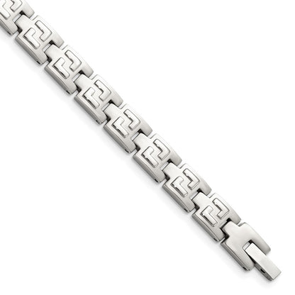 Stainless Steel Chisel Brushed And Polished 8.5 Inch Link Bracelet