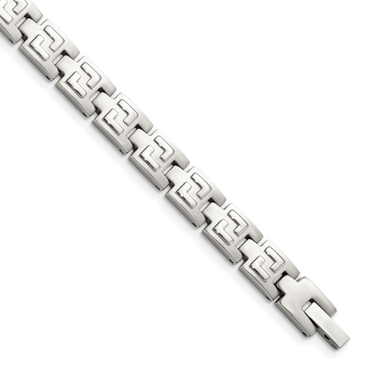 Stainless Steel Chisel Brushed And Polished 8.5 Inch Link Bracelet