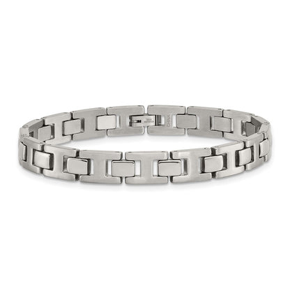 Stainless Steel Chisel Brushed And Polished 8.5 Inch Link Bracelet