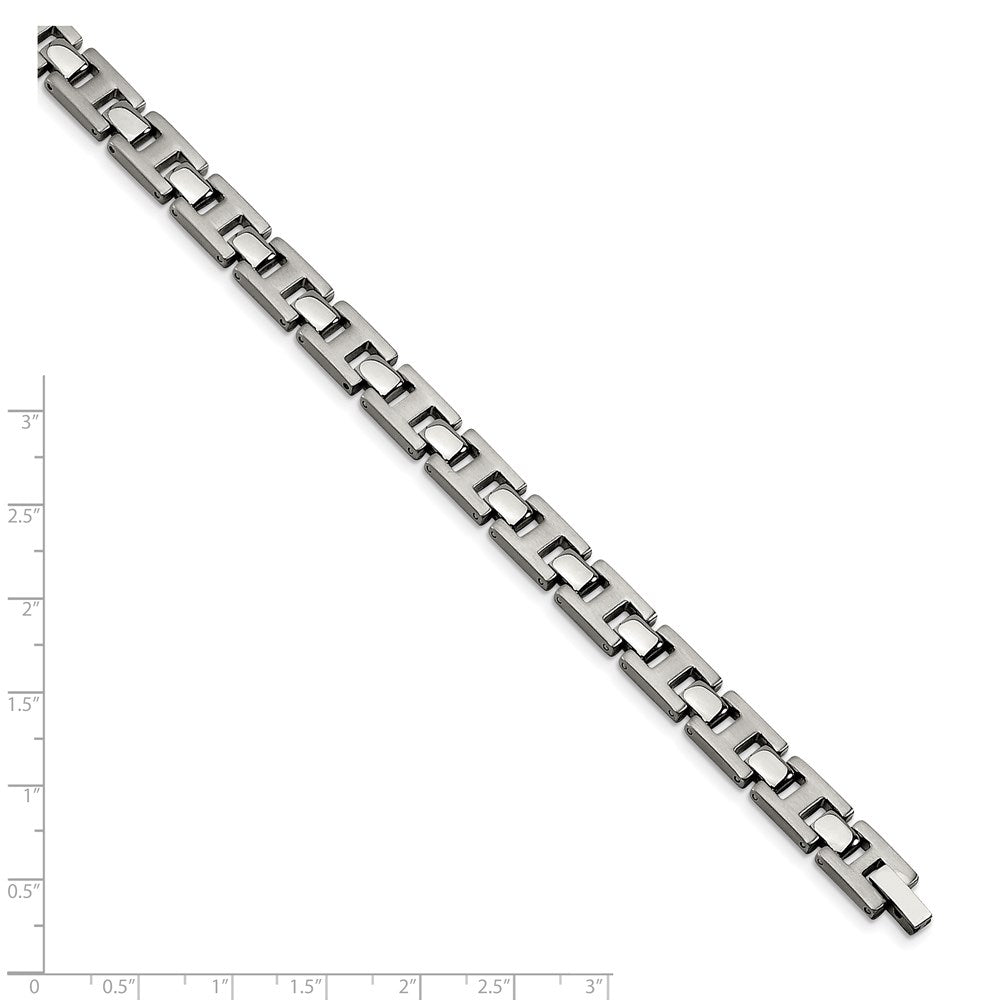 Stainless Steel Chisel Brushed And Polished 8.5 Inch Link Bracelet