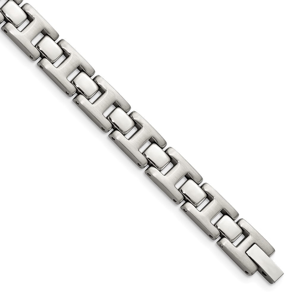 Stainless Steel Chisel Brushed And Polished 8.5 Inch Link Bracelet