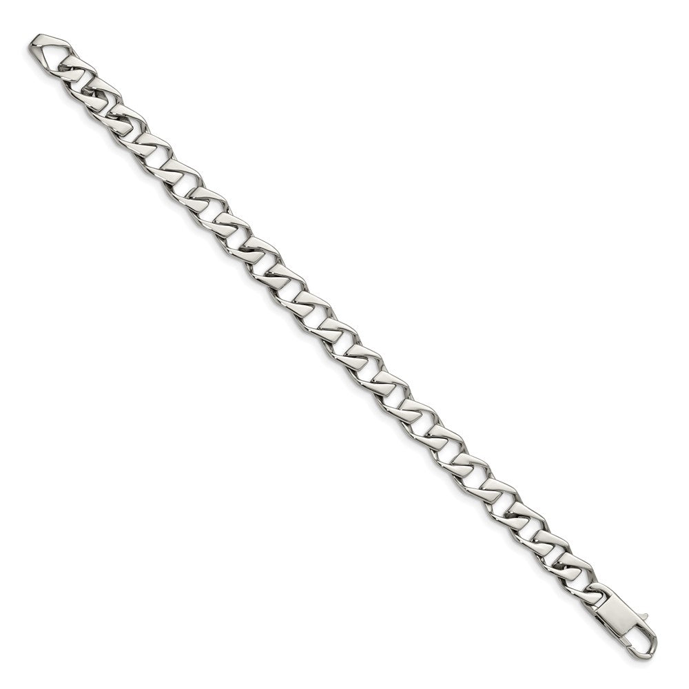 Stainless Steel Chisel Polished 8.5 Inch Fancy Link Bracelet