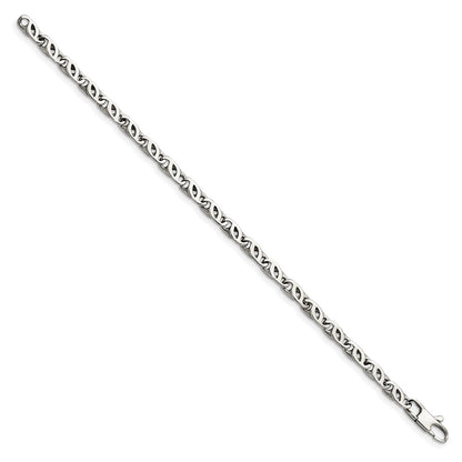 Stainless Steel Chisel Polished 7.5 Inch Fancy Link Bracelet