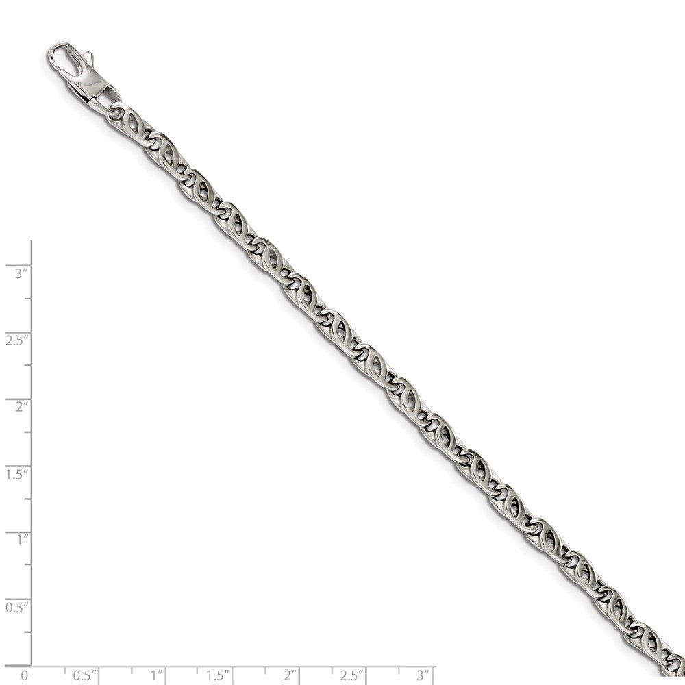 Stainless Steel Chisel Polished 7.5 Inch Fancy Link Bracelet