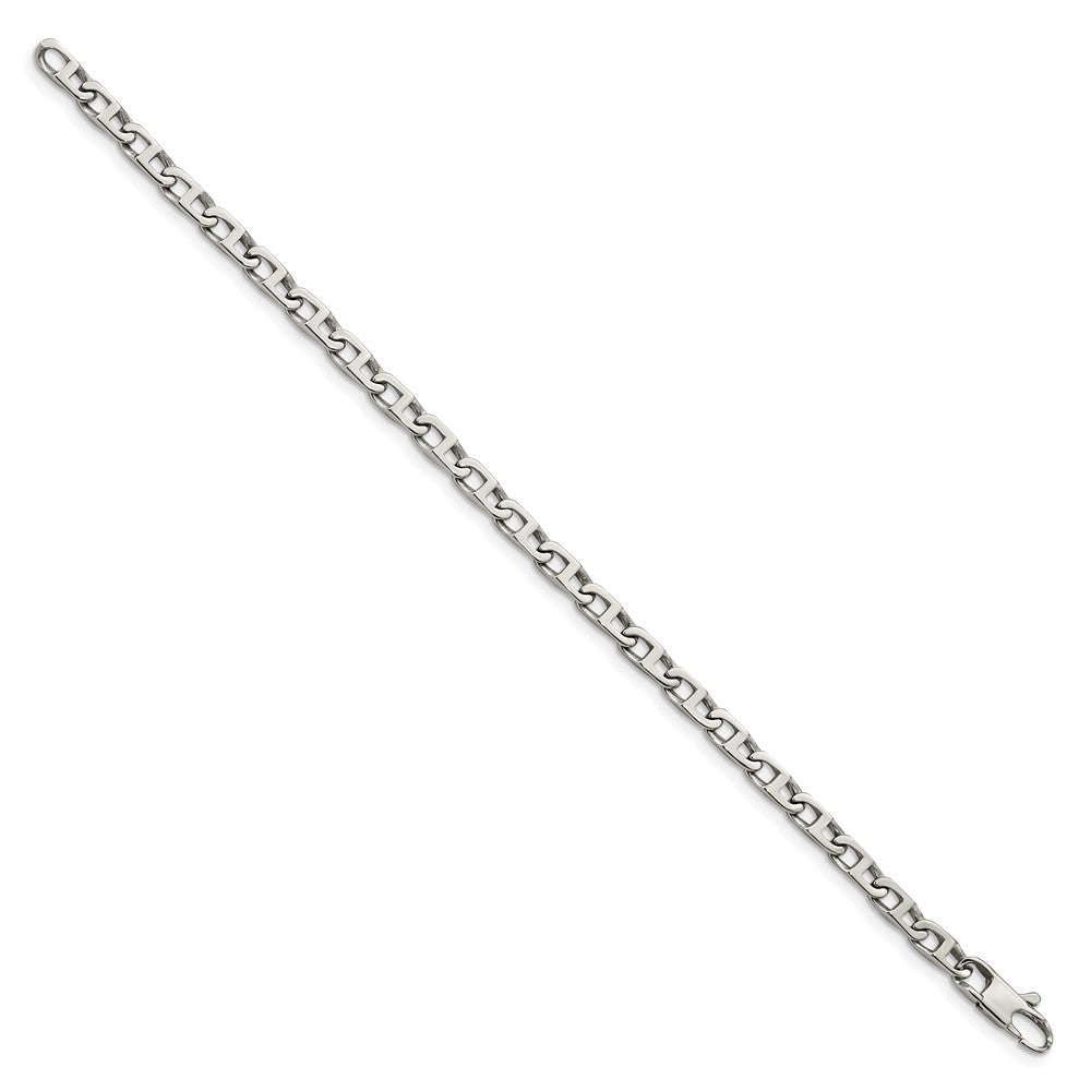 Stainless Steel Chisel Polished 7.75 Inch Oval Link Bracelet