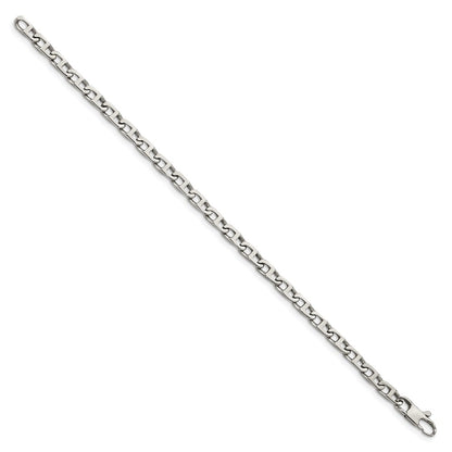 Stainless Steel Chisel Polished 7.75 Inch Oval Link Bracelet