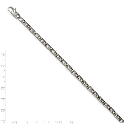 Stainless Steel Chisel Polished 7.75 Inch Oval Link Bracelet