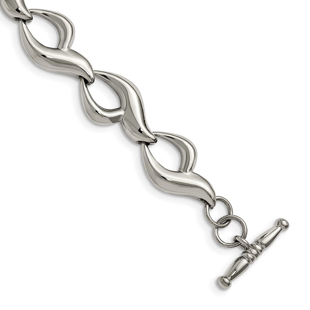 8.25 Inch Stainless Steel Polished Fancy Link 8.25In Toggle Bracelet