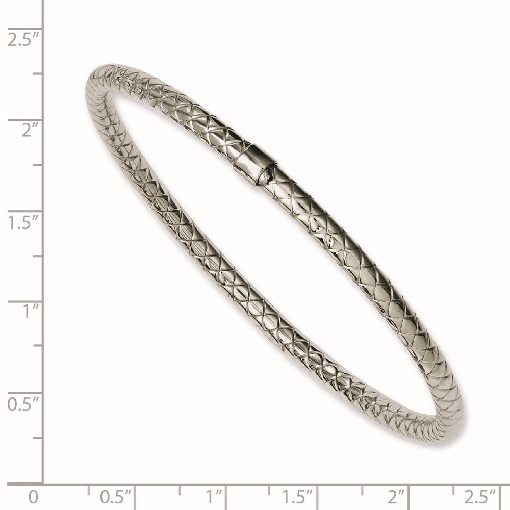 Stainless Steel Textured & Polished Slip-On Bangle