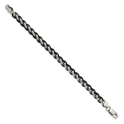 Stainless Steel Chisel Polished Black Ip-Plated 8.25 Inch Bracelet