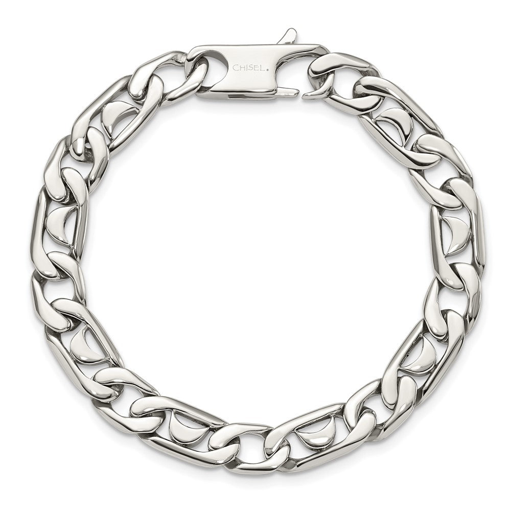 Stainless Steel Chisel Polished 8.5 Inch Fancy Link Bracelet