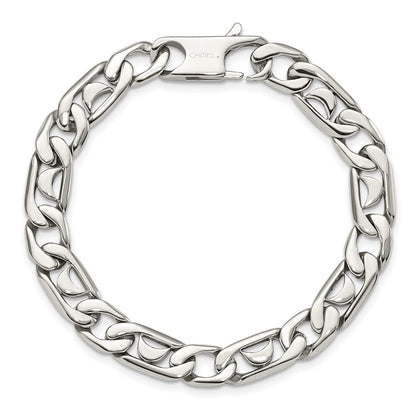 Stainless Steel Chisel Polished 8.5 Inch Fancy Link Bracelet