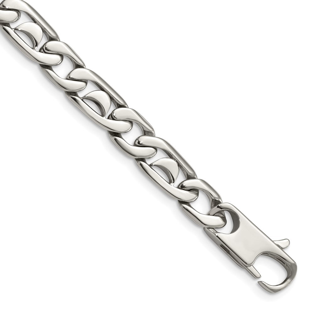 Stainless Steel Chisel Polished 8.5 Inch Fancy Link Bracelet