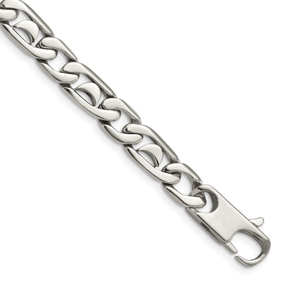 Stainless Steel Chisel Polished 8.5 Inch Fancy Link Bracelet