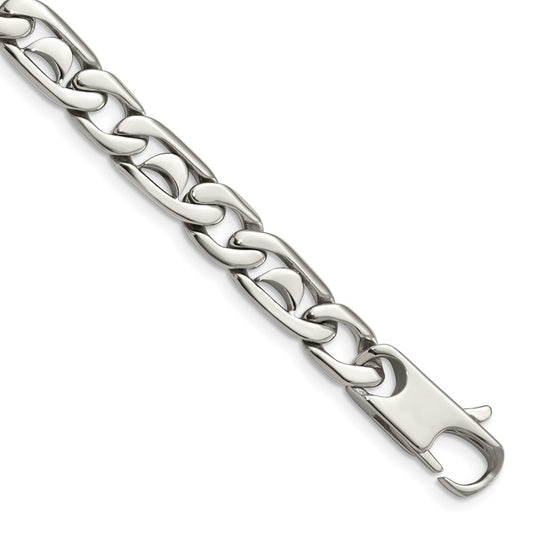 Stainless Steel Chisel Polished 8.5 Inch Fancy Link Bracelet