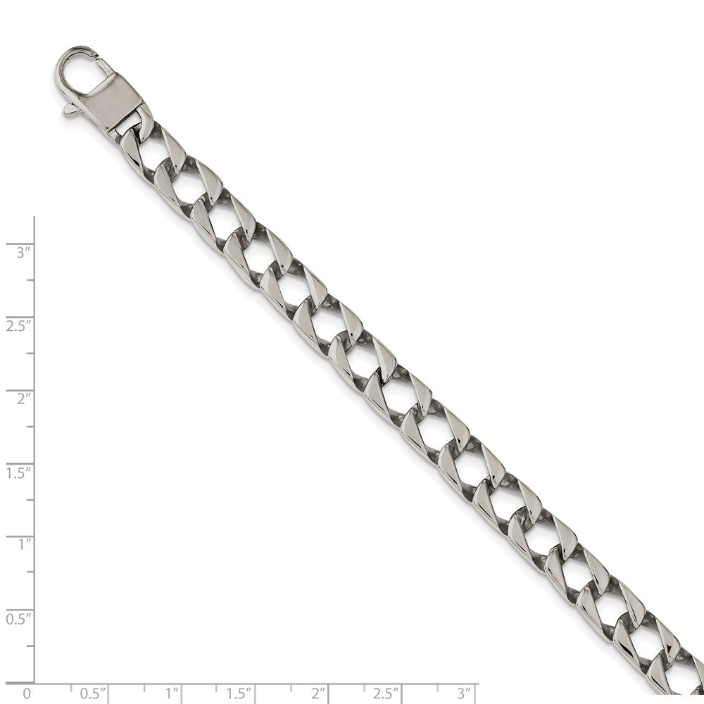 Stainless Steel Chisel Polished 8.5 Inch Square Link Bracelet