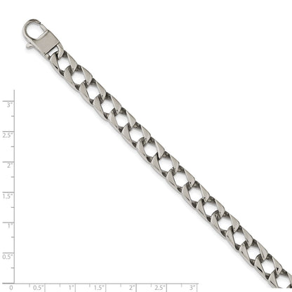 Stainless Steel Chisel Polished 8.5 Inch Square Link Bracelet