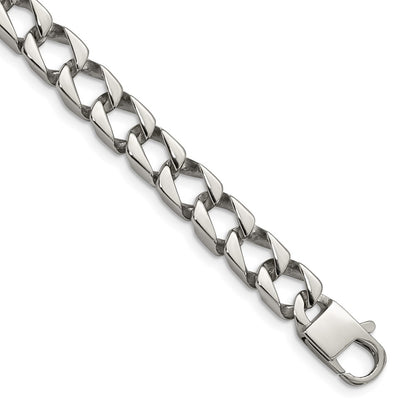 Stainless Steel Chisel Polished 8.5 Inch Square Link Bracelet