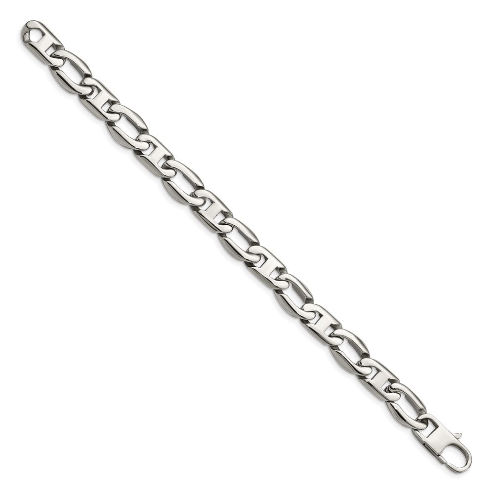 Stainless Steel Chisel Polished 8.5 Inch Open Link Bracelet