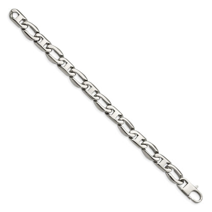 Stainless Steel Chisel Polished 8.5 Inch Open Link Bracelet