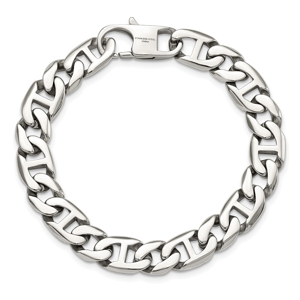 Stainless Steel Chisel Polished 8.25 Inch Link Bracelet