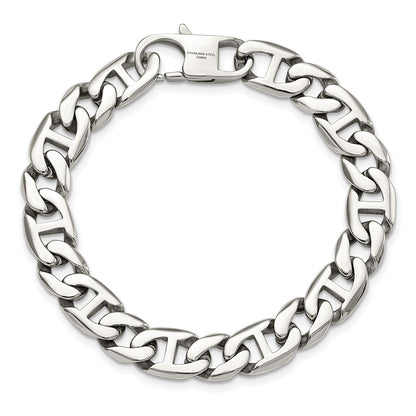 Stainless Steel Chisel Polished 8.25 Inch Link Bracelet