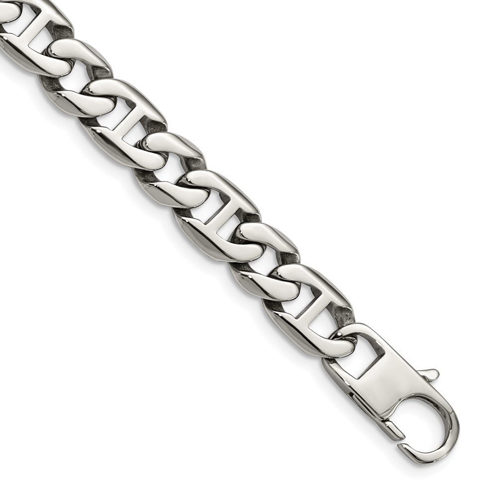 Stainless Steel Chisel Polished 8.25 Inch Link Bracelet
