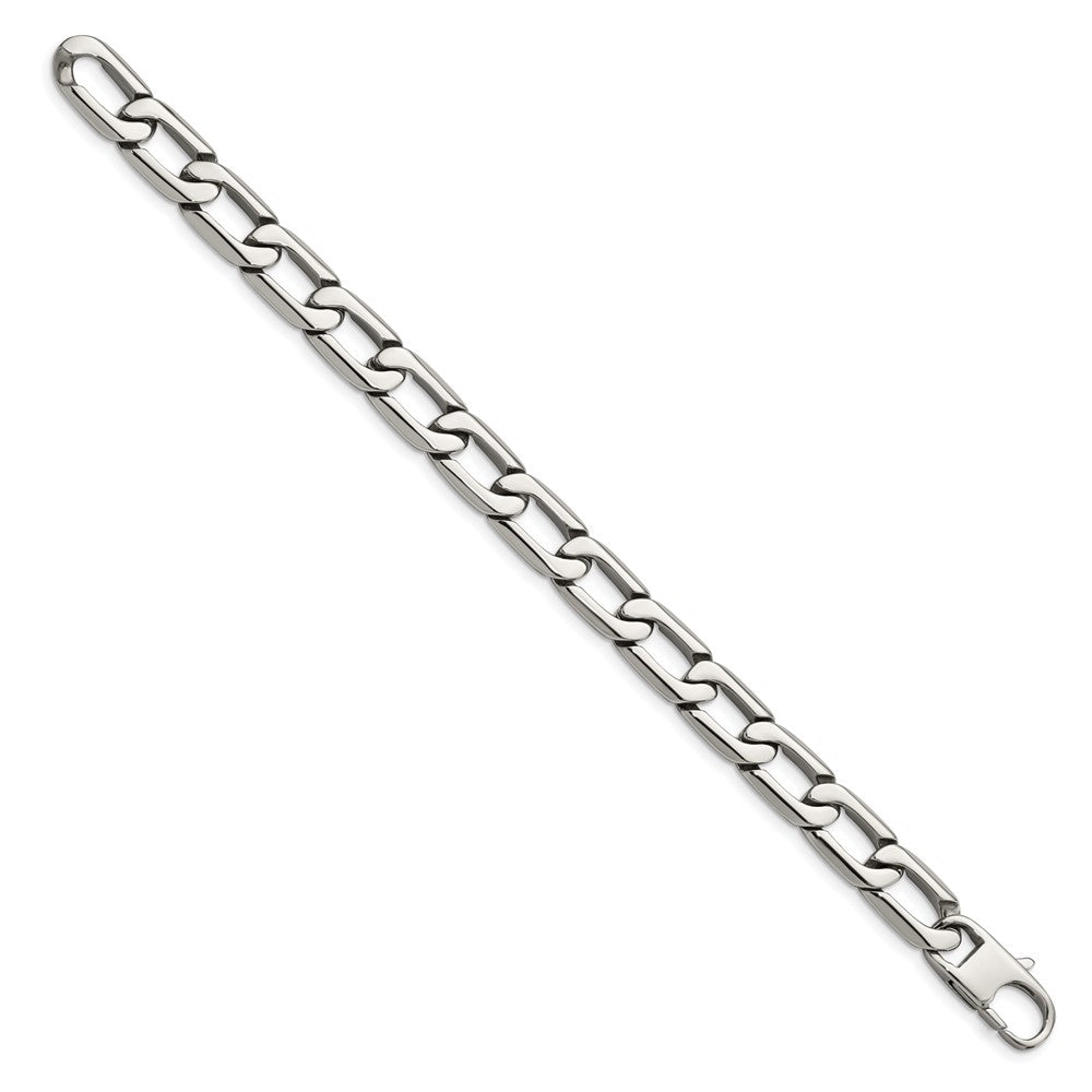 Stainless Steel Chisel Polished 8.5 Inch Open Link Bracelet