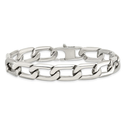 Stainless Steel Chisel Polished 8.5 Inch Open Link Bracelet