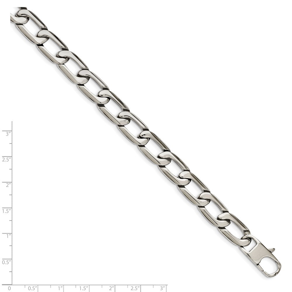 Stainless Steel Chisel Polished 8.5 Inch Open Link Bracelet