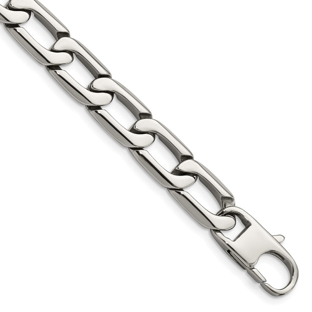Stainless Steel Chisel Polished 8.5 Inch Open Link Bracelet