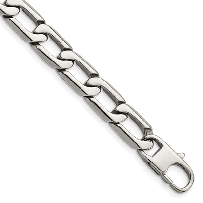 Stainless Steel Chisel Polished 8.5 Inch Open Link Bracelet