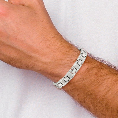 Stainless Steel Chisel Brushed And Polished 8.75 Inch Link Bracelet