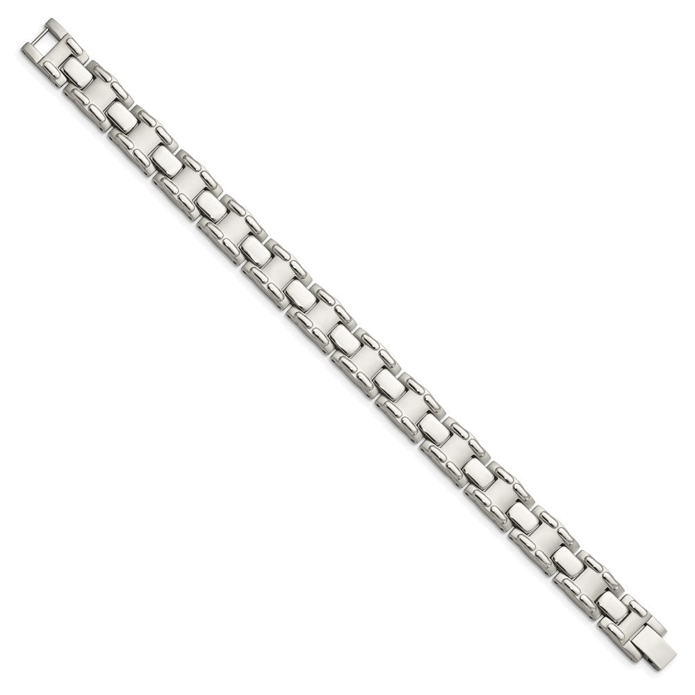 Stainless Steel Chisel Brushed And Polished 8.75 Inch Link Bracelet