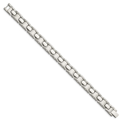 Stainless Steel Chisel Brushed And Polished 8.75 Inch Link Bracelet