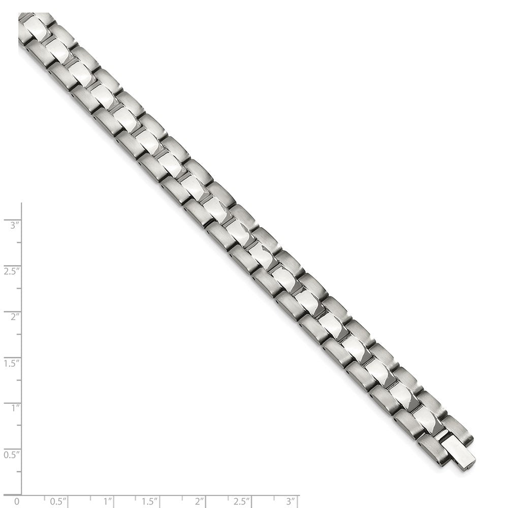 Stainless Steel Chisel Brushed And Polished 8.75 Inch Link Bracelet
