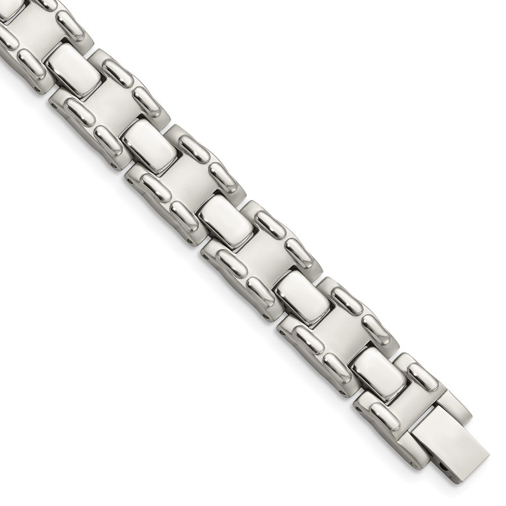 Stainless Steel Chisel Brushed And Polished 8.75 Inch Link Bracelet