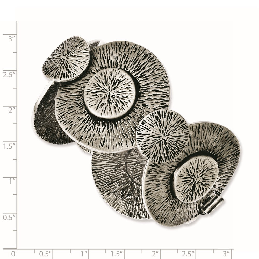 7 Inch Stainless Steel Antiqued Circles 7In Bracelet