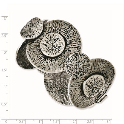 7 Inch Stainless Steel Antiqued Circles 7In Bracelet