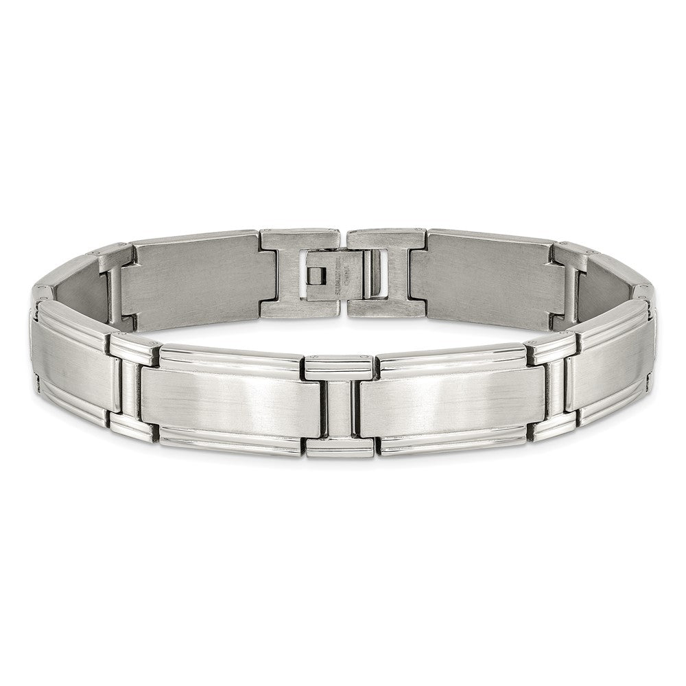 Stainless Steel Chisel Brushed And Polished 9.5 Inch Link Bracelet