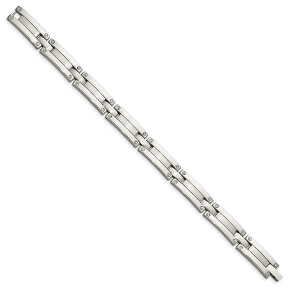 Stainless Steel Chisel Brushed And Polished 8.5 Inch Link Bracelet