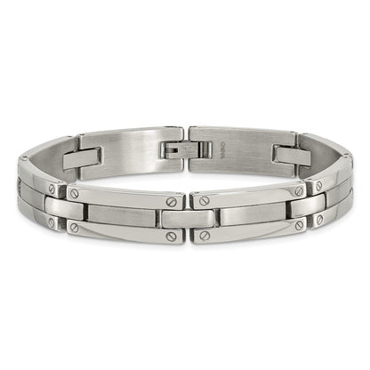 Stainless Steel Chisel Brushed And Polished 8.5 Inch Link Bracelet