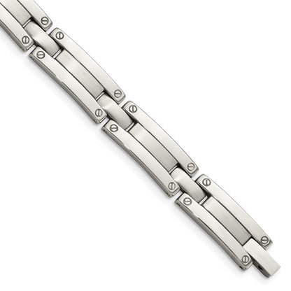Stainless Steel Chisel Brushed And Polished 8.5 Inch Link Bracelet
