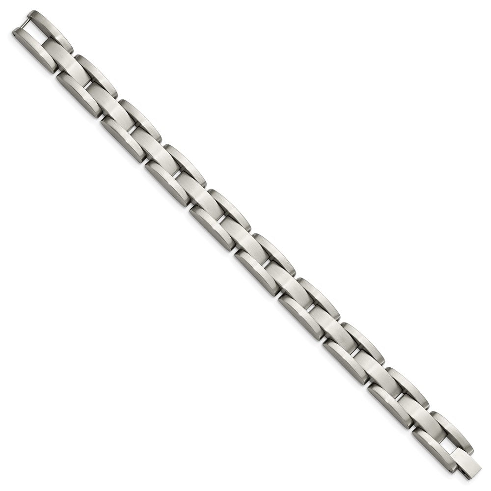 Stainless Steel Chisel Brushed 8 Inch Link Bracelet